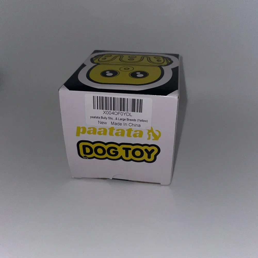 Paatata Yellow Robot Dog Toy New In Box Hide Treats Squeaky Fun Durable Play